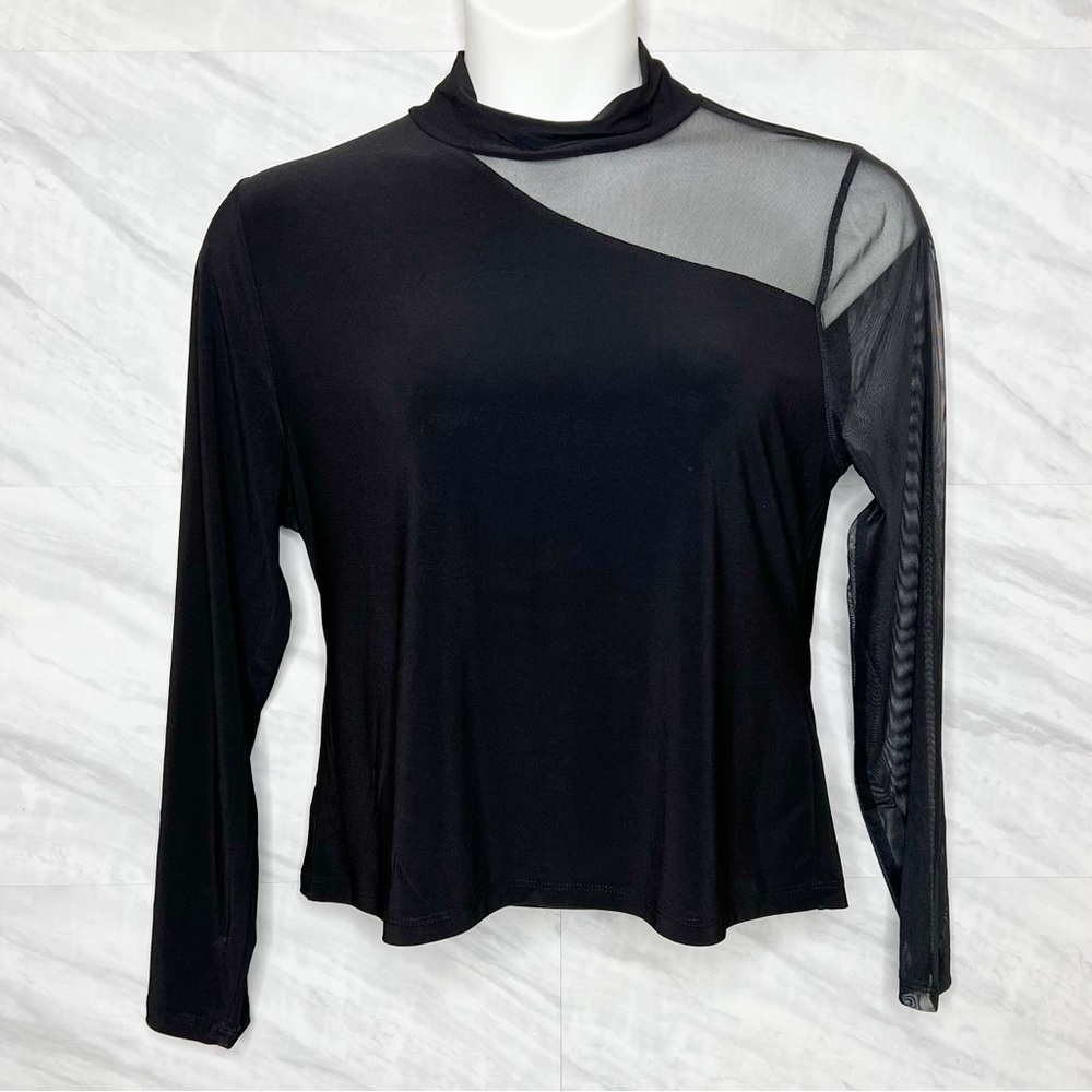 DKNY Sheer Sleeve Blouse Large